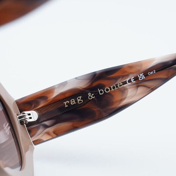 Rag & Bone RNB1091/G/S 009Q HA Sunglasses Brown Geometric Frame, Brown Lenses - Picture 8 of 10